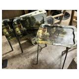 Three (3) Vintage MCM Metal Folding Tray