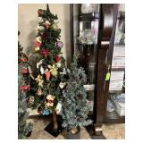 Christmas Lighted Tree (green) & Smaller Tree