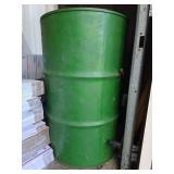 Vintage Green Metal Barrel