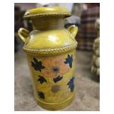 Yellow Decoupage Milk Can