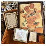 Framed Artwork, Poem, B.J. Clark Watercolor