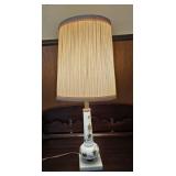 Hand Painted Ivy on Milk Glass Lamp