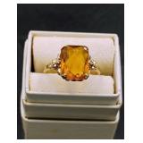 14KGold Ring with Yellow/Orange Stone