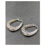 Sterling Silver Diamond Earrings