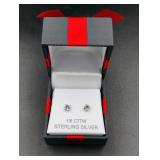 Sterling Silver Diamond Stud Earrings