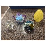 4 Glass Paperweights