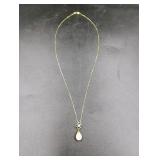 10K 18" Chain with Pearl & Diamond Pendant