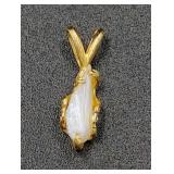 14K Gold Freshwater Pearl Pendant