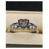 10K White Gold CZ Ring