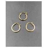 (3) 10K Gold Hoop Earrings