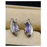 10K White Gold CZ Earrings