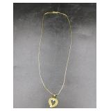 14K Gold 18" Chain & Heart Pendant