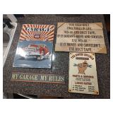 4 Garage Signs