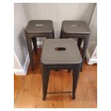3 Metal Bar Stools