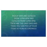 Pickup Dates and Times