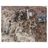 Assortment of Extension Cords and Light Bulbs