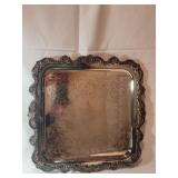 Silver Plated Squared Serving Plate