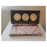 Vintage Sunbeam Thermometer & Scrabble Board Game