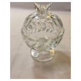 Vintage Glass Honey Bee Candy Dish w/Lid