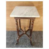 Vintage Marble Top Accent Table