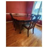 Large Vintage Dining Table w 6 Chairs
