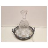 Vintage Crystal Decanter and Tray