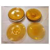 Set of 10  Amber Colored Dessert Plates
