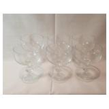 Cut Crystal Stemmed Champagne Glasses(6) 5" tall