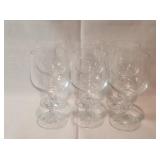 Cut Crystal Stemmed Glasses(6) 5.75" tall