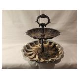 Silver Plated Snack Tray 9" tall