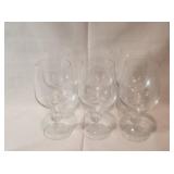 6 Cut Crystal Stemmed Glasses 6.75" tall