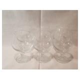 Cut Crystal Stemmed Glasses(6) 4.75" tall