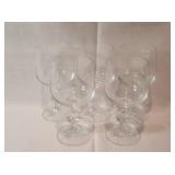 Cut Crystal Stemmed Glasses(5) 5.75" tall