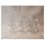 Cut Crystal Stemmed Glasses(6) 6.75" tall