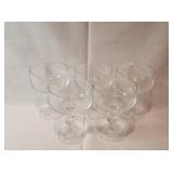 Cut Crystal Stemmed Champagne Glasses(5) 5" tall