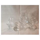 Cut Crystal Stemmed Glasses(4) w Knife Rest