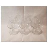 Cut Crystal Stemmed Glasses(6) 4.75" tall