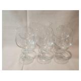 Cut Crystal Stemmed Glasses(6) 5.75" tall