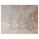 Cut Crystal Stemmed Glasses(6) 6.75" tall