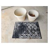 Welcome Door Mat, One Ceramic Pot, One Plastic