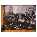 NATO Signing Photograph w NATO Flag Poster