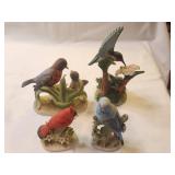 Lifton Porcelain Parakeet, Hummingbird, Cardinal