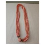 Vintage Pink Cherry Quartz Necklace