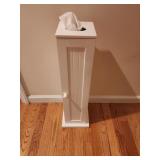 White Wooden Toilet & Facial Tissue Holder
