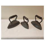 3 Black Cast Iron Door Stops