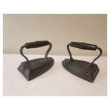 2  Black Cast Iron Door Stops