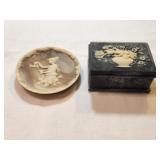 Incolay Trinket Box and Plate