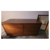 Mid Century Dresser w Mirror 54x18x31