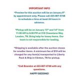 Important Auction Info