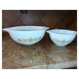 2 Pyrex Butterfly Gold Cinderella Dishes